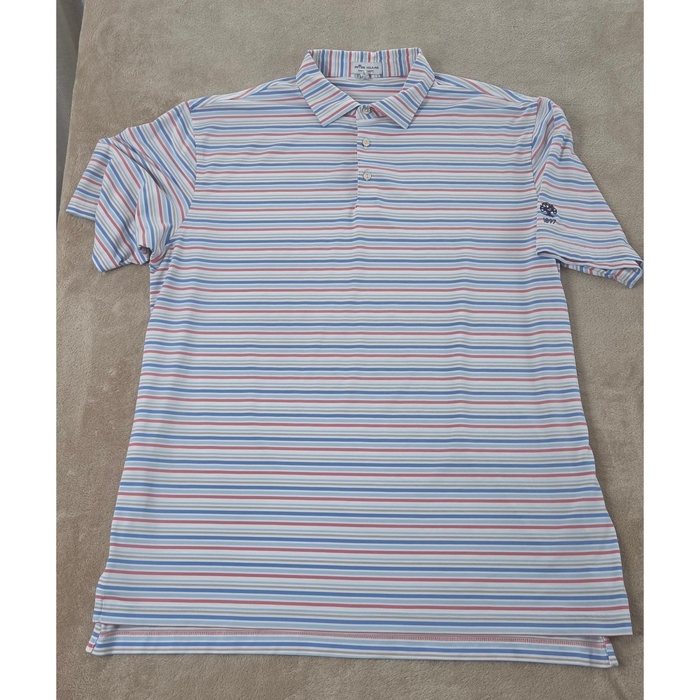 Peter Millar Summer Comfort Performance Golf Polo Shirt Mens Size XL Striped S/S